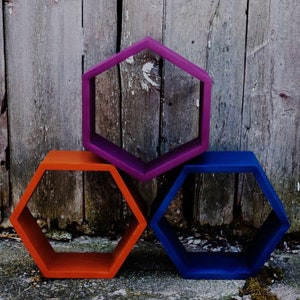 Colorful Hexagon Shelves | Shelving | Home Decor | Wall Art | Wall Shelf | Gift | New Home Gift | Stylish Wall Hanging | Unique |