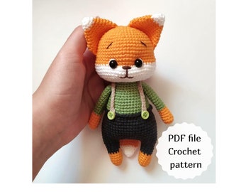 Crochet fox pattern, woodland animal toy, forest animal pattern, PDF crochet tutorial