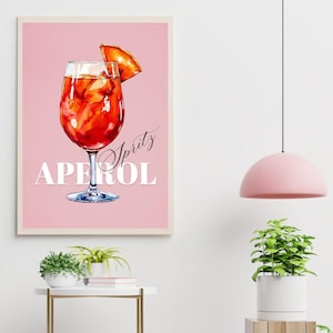 Aperol Spritz Bar Sign, Aperol Spritz Instant Print, Bar Cart Decor, Aperol Spritz Cocktail Card, Cocktail Sign, Digital Download Printable