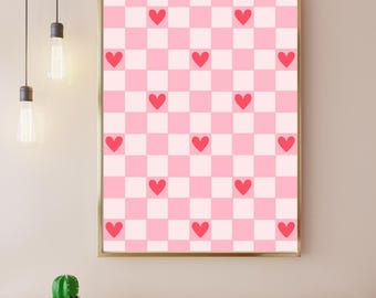 Hearts Pattern Print: Pink Love Wall Art (Printable Download)