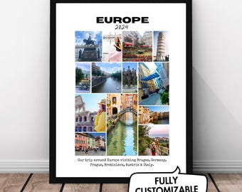 Custom Travel Photo Collage Print: Personalized Holiday Keepsake (Digital Download)