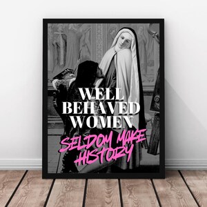 Feminist Art Print: Vintage Painting, Empowering Women Quote (Digital Download)