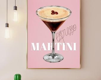Espresso Martini Recipe Art Print: Stylish Bar Cart Decor (Digital Download)