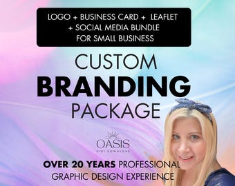 Logo Design Custom Branding Package with Stationery & Social Media Designs, Leaflet for Small Business