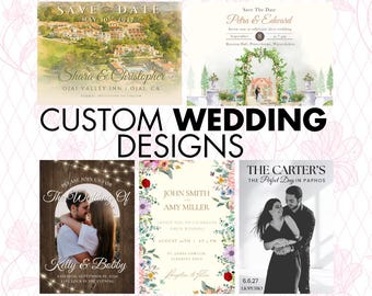 Custom Wedding Stationery Design | Wedding Invitations | Wedding Brochures  | Save the dates | RSVP cards | Menus Signage | Table stationery
