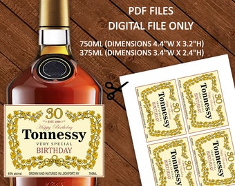 Birthday Custom Label Hennessy VSOP Label Liquor Labels ...
