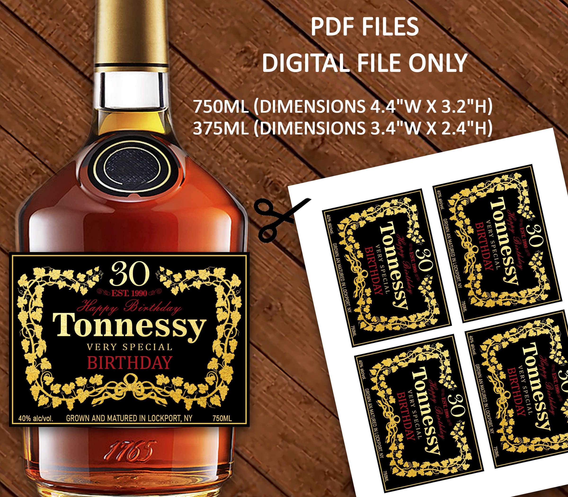Personalized Cognac Label Cognac Black Labels vintage | Etsy