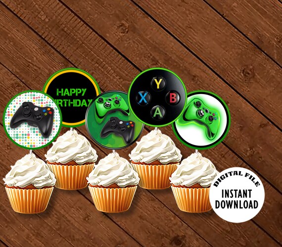 Gamer Party Cupcake Toppers Video Game Party Gaming Treat | Etsy