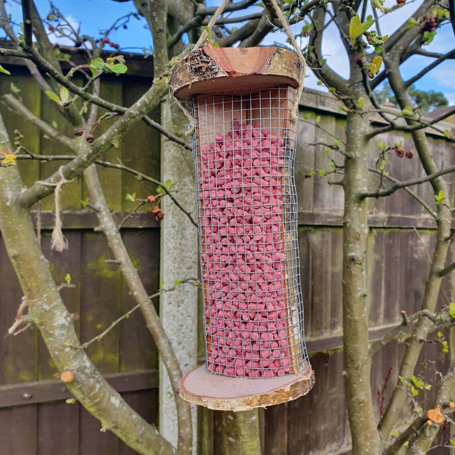 Handmade Birch Log Suet Bird Feeder Upcycled Material Used Etsy