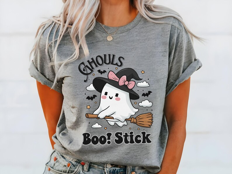 Ghoul's Boo! Stick for Witch Shirt for Halloween Gift Ghost Broomstick ...