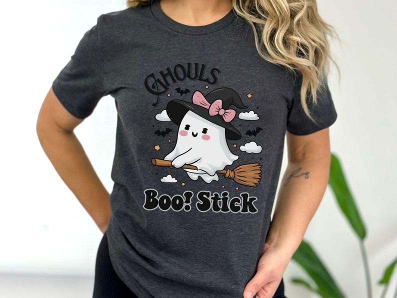 Ghoul's Boo! Stick for Witch Shirt for Halloween Gift Ghost Broomstick ...