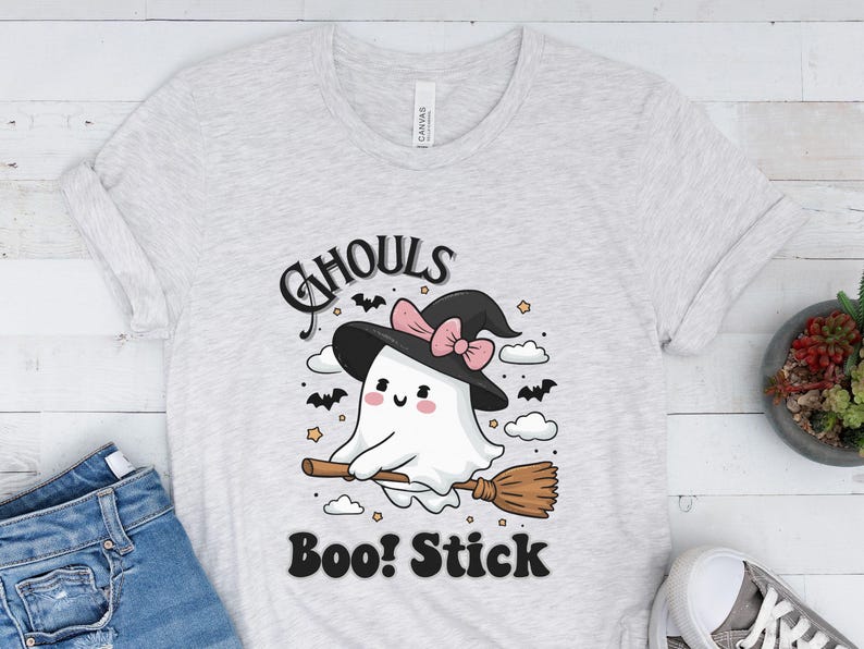 Ghoul's Boo! Stick for Witch Shirt for Halloween Gift Ghost Broomstick ...