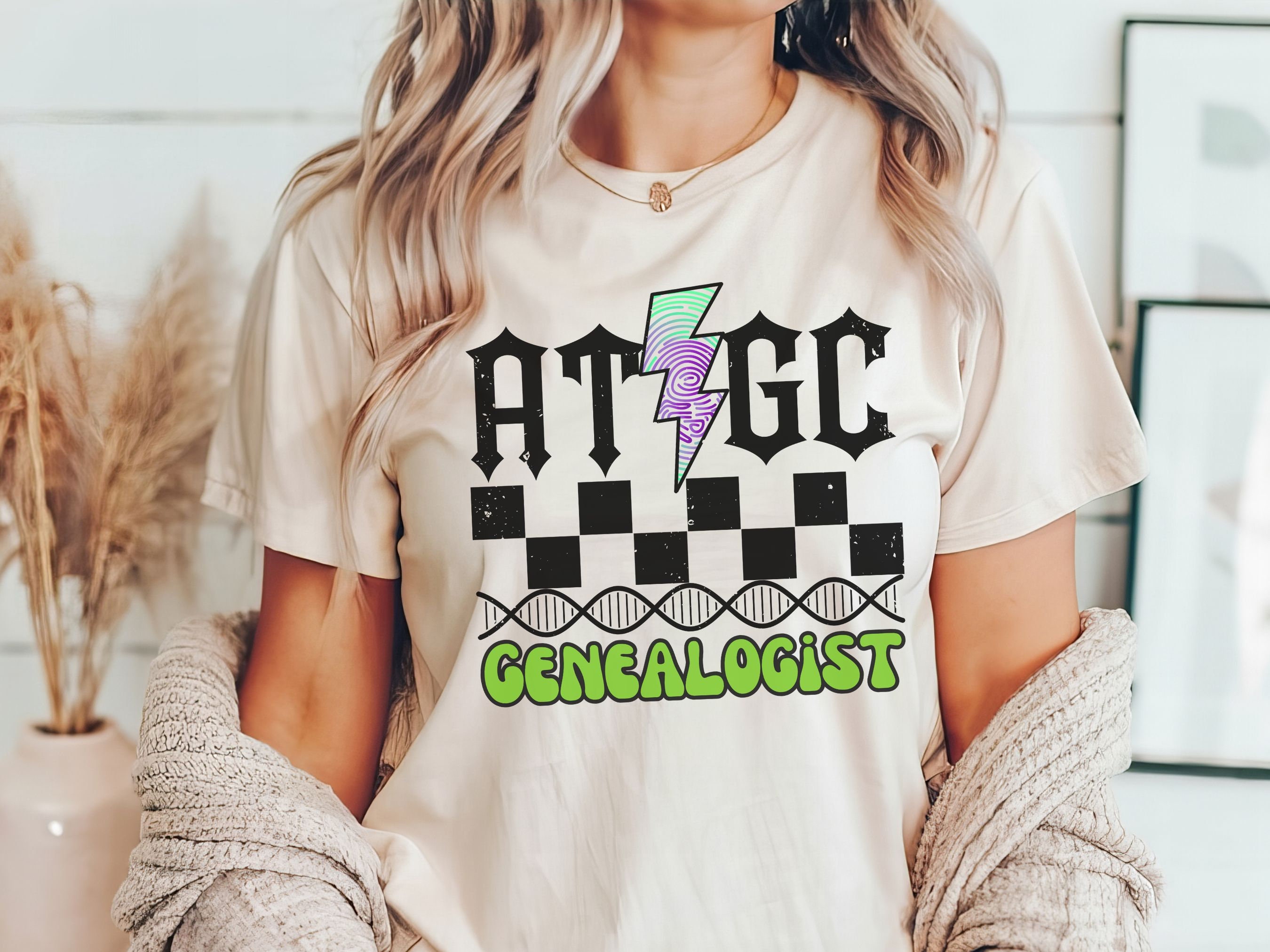 AGTC DNA Genetic Code Genealogist Checkerboard T Shirt for Genealogy ...