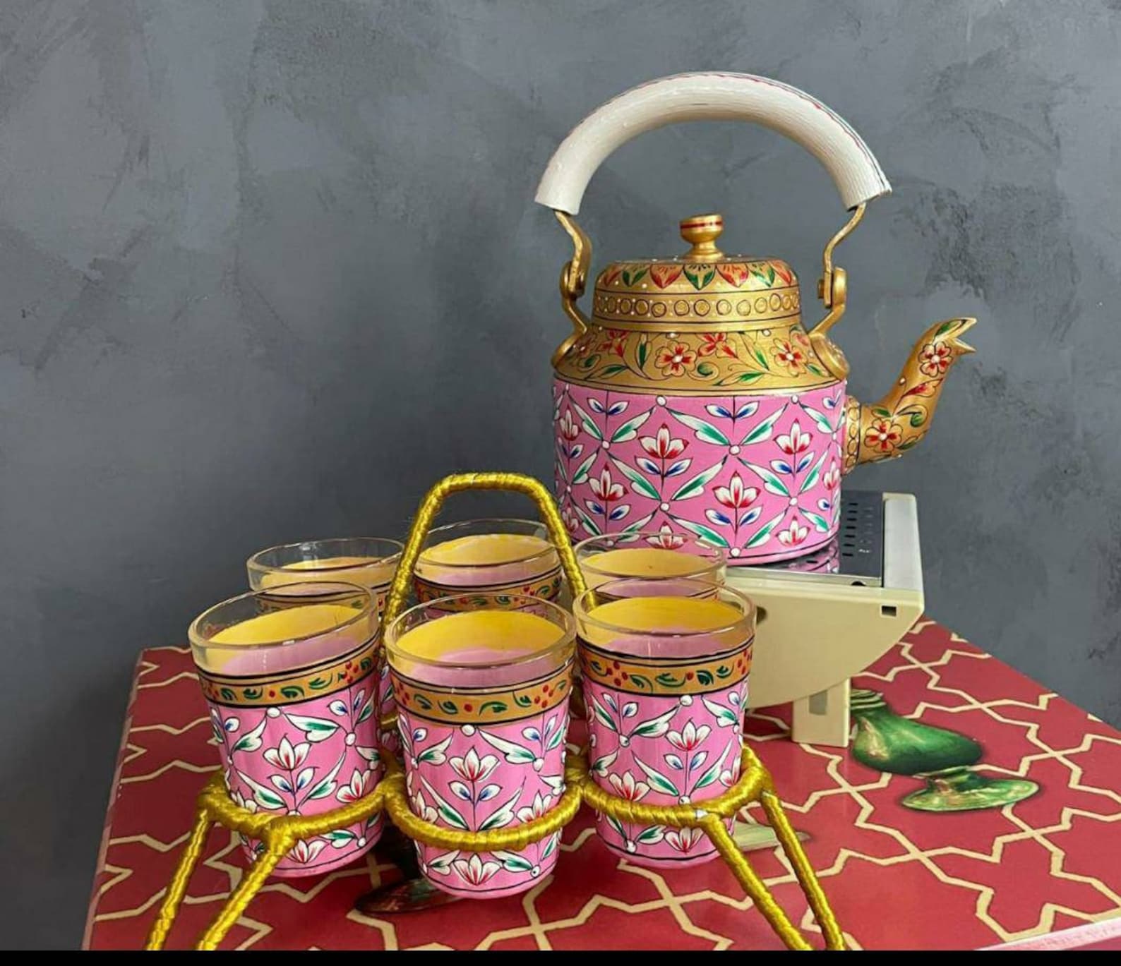 Indian Tea pot Tea set Tea kettle Aluminium pot Indian Etsy