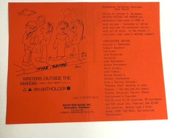 Beat Generation Anthology 1992 Broadside Flyer, Charles Bukowski Drawing, 8.5”x11”,