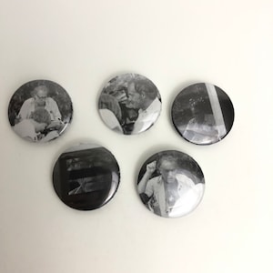 Charles Bukowski The Bukowski Tapes Pinback Button Pins Lot of 5, 1 Inch, Barbet Schroeder