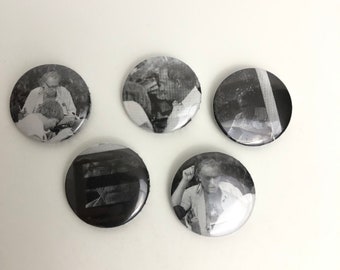 Charles Bukowski The Bukowski Tapes Pinback Button Pins Lot of 5, 1 Inch, Barbet Schroeder