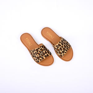 MYRTO Leather Slide Sandals, Comfort Sandals, Beige Suede Sandals, Black Suede Sandals- Genuine Leather, Handmade, Greek & Italian Leather image 5