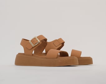 Sandálias planas KORINNA, sandálias femininas, feitas à mão, sandálias gregas femininas, sandálias de verão confortáveis com tira ajustável