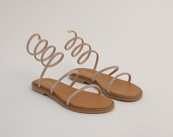 ARIADNE gladiator sandals, ankle wrap sandals, wrap sandals women, Greek leather sandals, tie up sandals, gift for her
