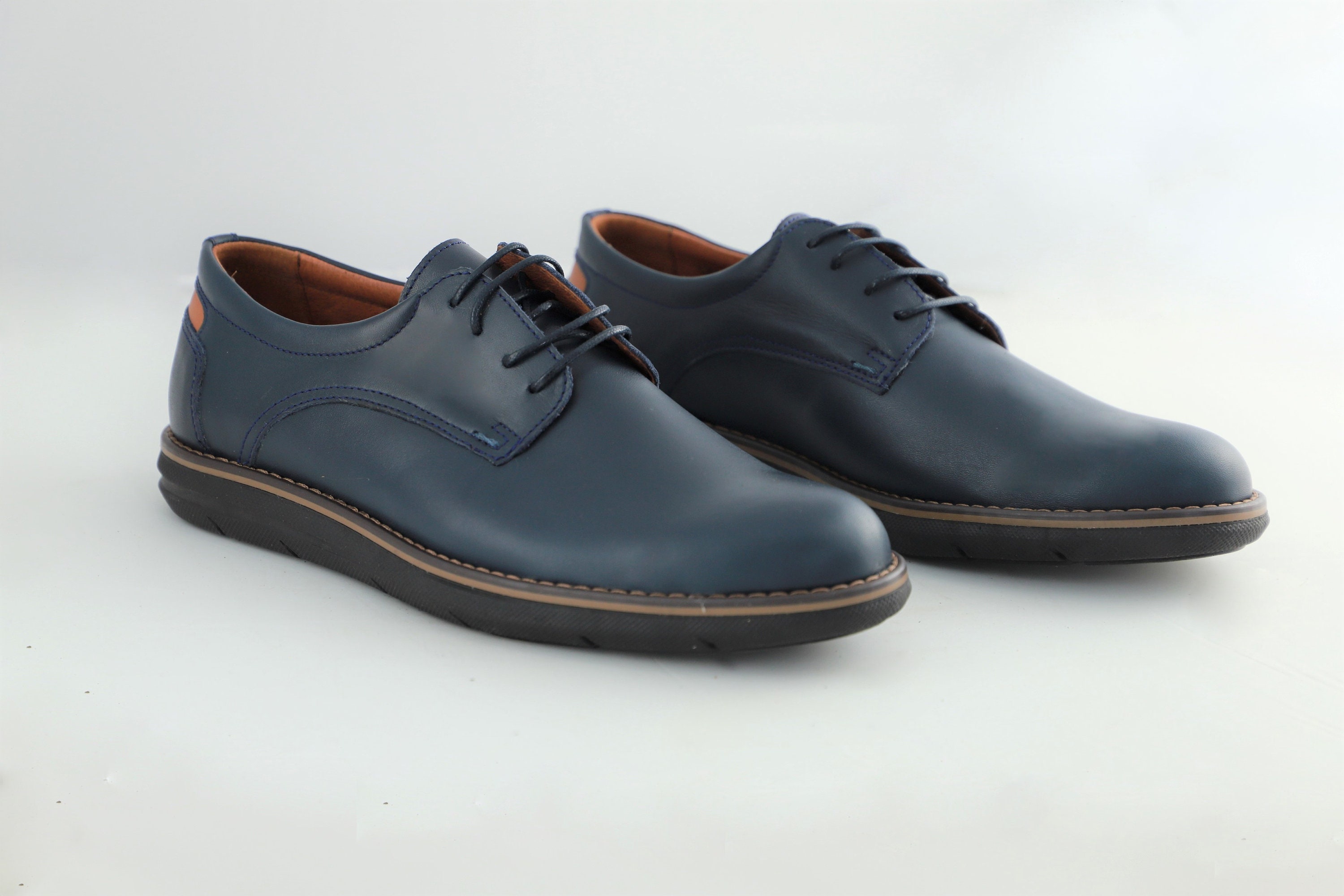 ALBERT SHOESMens Leather Shoes Lace Up Ankle Boots Zip up