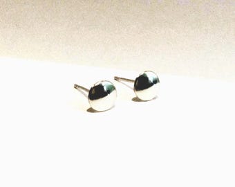Sterling Silver Flat Disk Stud Earrings; Modern Minimalist Post Earrings Made in Australia