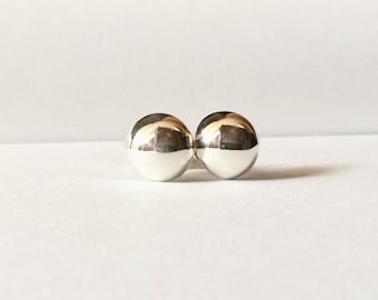 Polished dome earrings handcrafted in sterling silver 925, classic, modern, minimalist post earring, made in Australia