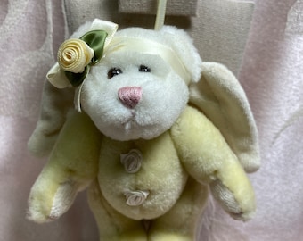 Adorno de ángel de peluche vintage Boyds Bear Aurora Goodnight - 6 pulgadas