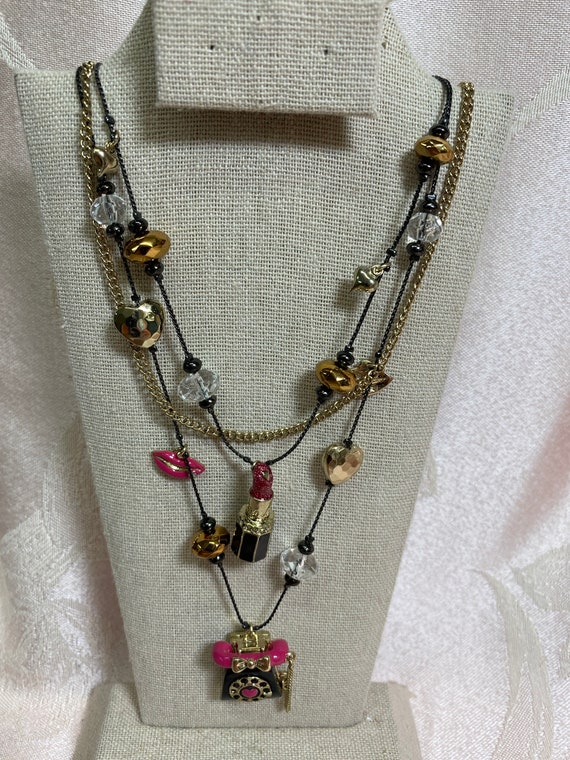 saturn pearl necklace betsey johnson