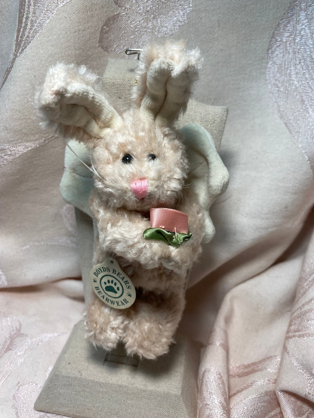 Vintage Boyds Bear Pink Rabbit Angel Ornament - 5 Inches - Etsy