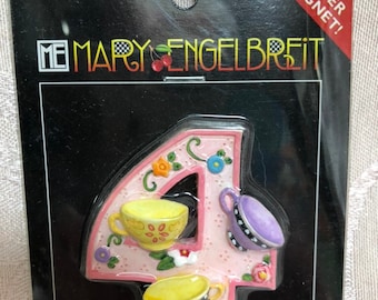 Vintage Mary Engelbreit Number “4” Magnet by Enesco