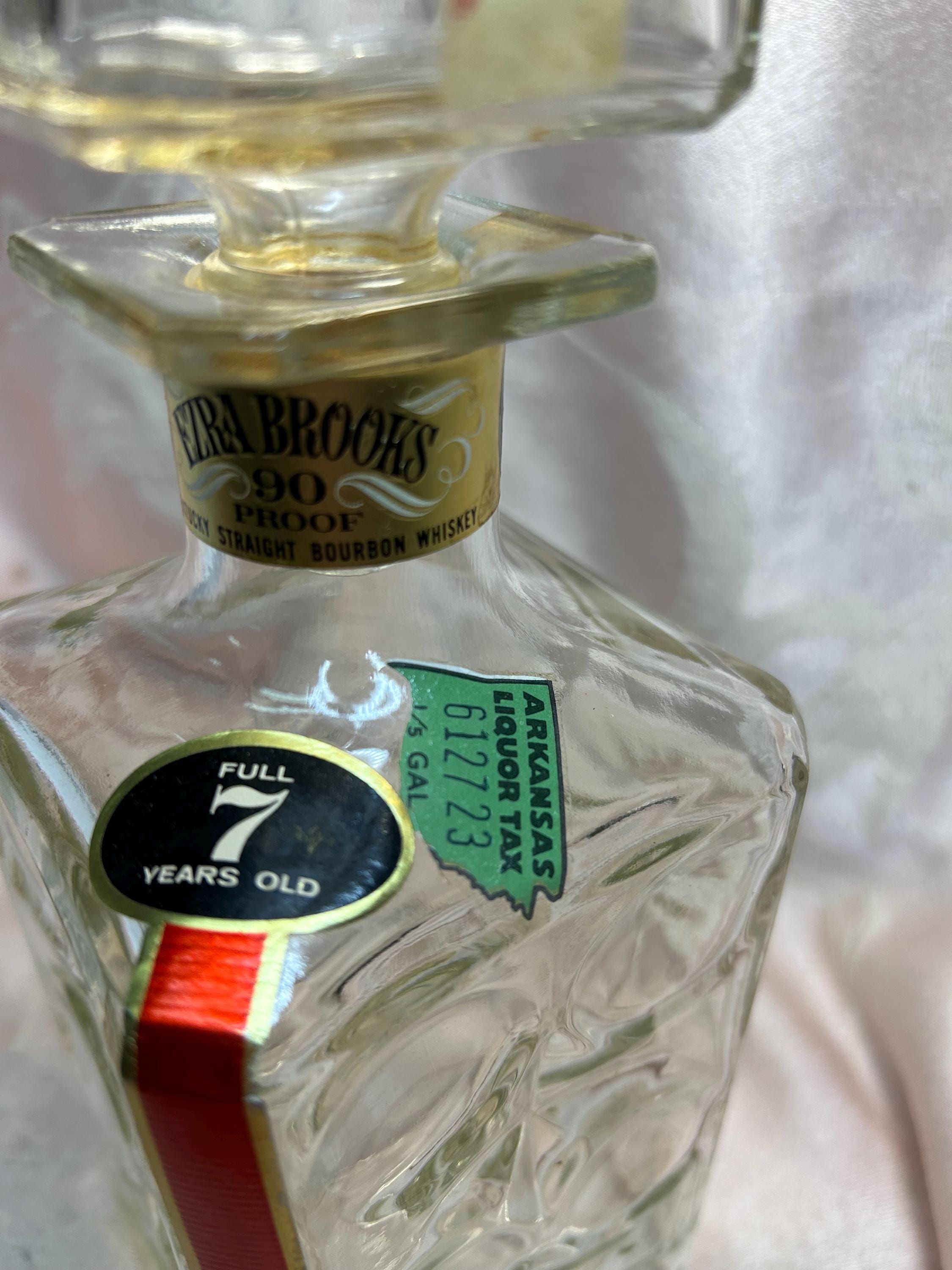 Vintage Ezra Brooks Bourbon Whiskey Decanter Bottle With Labels - Etsy