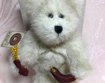Adorno vintage de ángel de Cupido Corazón Valiente de Boyds Bears (5 pulgadas)