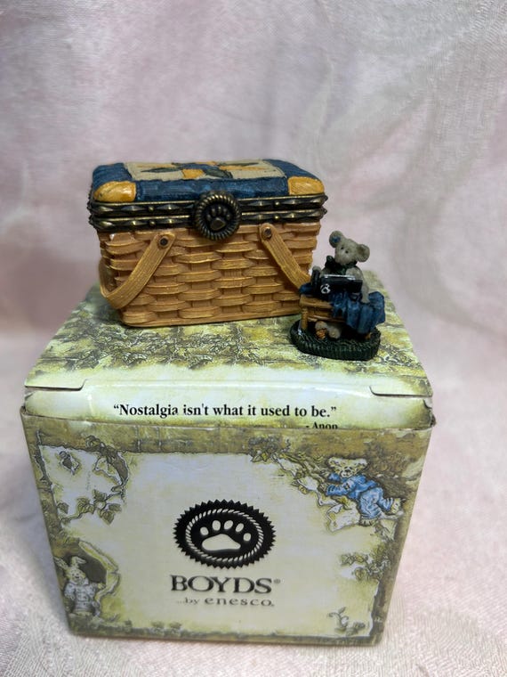 Vintage Boyds Bear Treasure Box Rosella's Basket of Friendship
