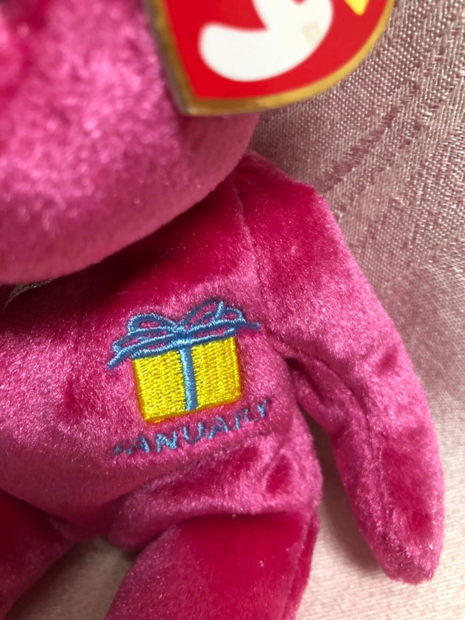 TY Beanie Baby January Birthday Bear with Party Hat Etsy