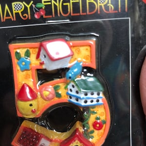 Vintage Mary Engelbreit Number  “5” Magnet by Enesco