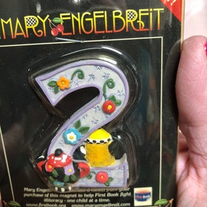 Vintage Mary Engelbreit Number “2” Magnet by Enesco