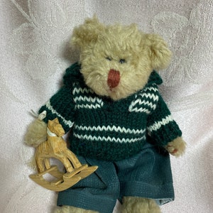 Vintage Ty Attic Treasure Bear with Rocking Horse - 7 inches