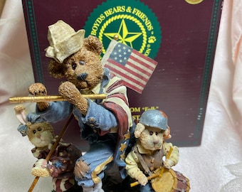 Vintage Boyd's Bear Folkstone Sam, Libby et Ellis…Fifre and Drum