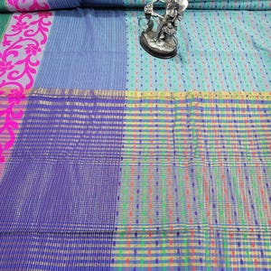 Handloom Cotton Blend Saree with Running Blouse - Indian Sari