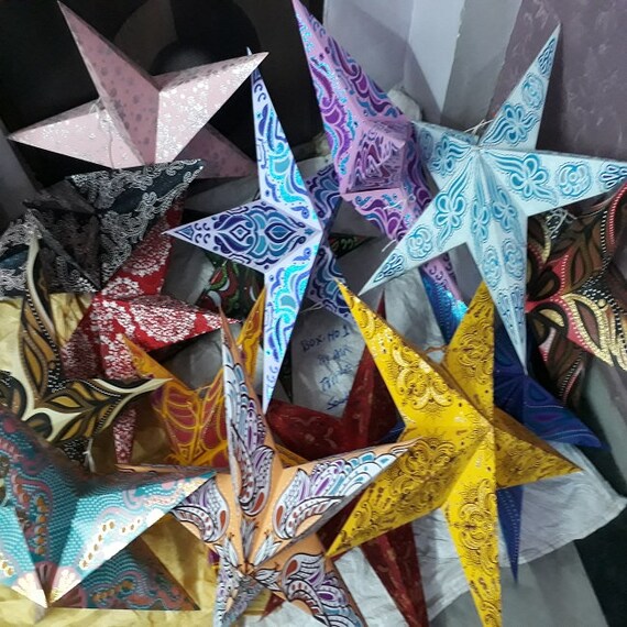 Christmas Lights Star Paper Lantern Hand Made Decorations Home Festival And Party Decor