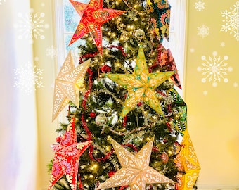 Papiersternlaternen, Weihnachtsbeleuchtung, Weihnachtsdekoration, Haus-, Hochzeits-, Festival- und Partydekor, MULTIFARBEN