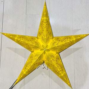 Lanterne en papier étoile jaune_156, décorations de vacances, lumières suspendues, décoration de maison, de mariage, de saint-valentin, de Festival et de fête