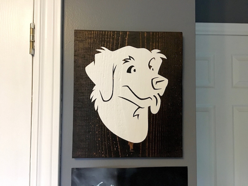 Dog Head Wooden Sign