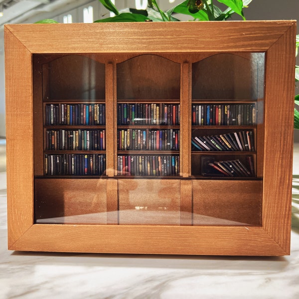 Anxiety Bookshelf Selected,miniature landscape miniature bookcase MINI bookcase.Gift for friends, antique style gift Study decoration.anxiet