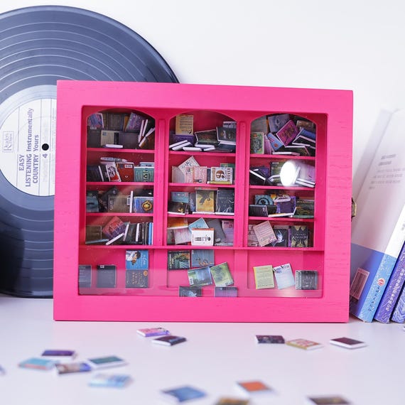 Handmade Anxiety Bookshelf Mini Bookcase for Stress Relief Anti Anxiety Gift Book Lover Decor Booktok Shelf Gifts for Boyfriend