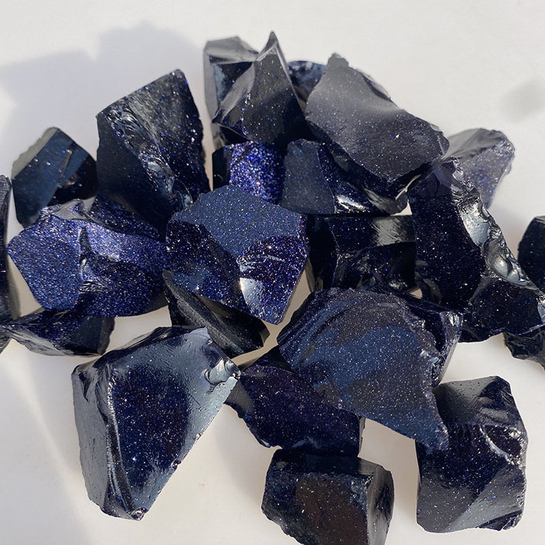 Rough Blue Sandstone Blue Goldstone Healing Crystals Raw Etsy