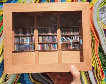 Estantería de ansiedad seleccionada, librería en miniatura con paisaje en miniatura MINI librería. Regalo para amigos, regalo de estilo antiguo Decoración de estudio.