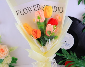 Aangepaste cadeauboeketten, handgemaakte bloemen, eeuwige boeketten, bruidsboeketten, gehaakt