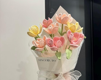 Bouquet regalo personalizzati, fiori fatti a mano, bouquet che durano nel tempo, bouquet da sposa, uncinetto